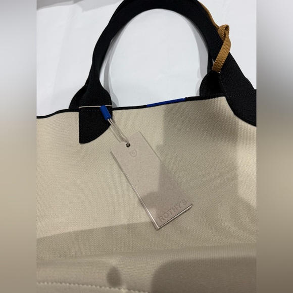 Rothy's Lightweight tote & The Wallet Wristlet in the Black Portobello Stripe - Picture 6 of 11